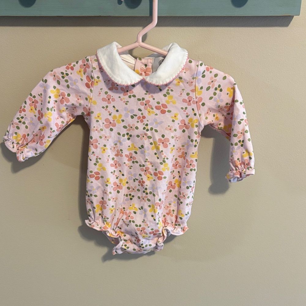 The proper peony Betty Floral Pima Girl Bubble 3 months